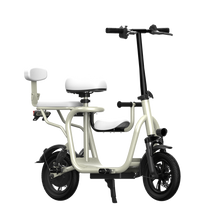 Load image into Gallery viewer, 14 Inch Full Suspension Compact City Commuter Electric Bike With Rear Seat for Family and Kids