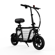 12 Inch Tyre Urban Commuter Electric Bike Featuring Cargo Baskets and Child Seat for Family Urban Shopping with Kids and Pet